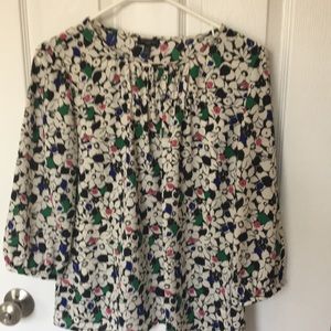 Floral blouse, 3/4 sleeves, tunic style